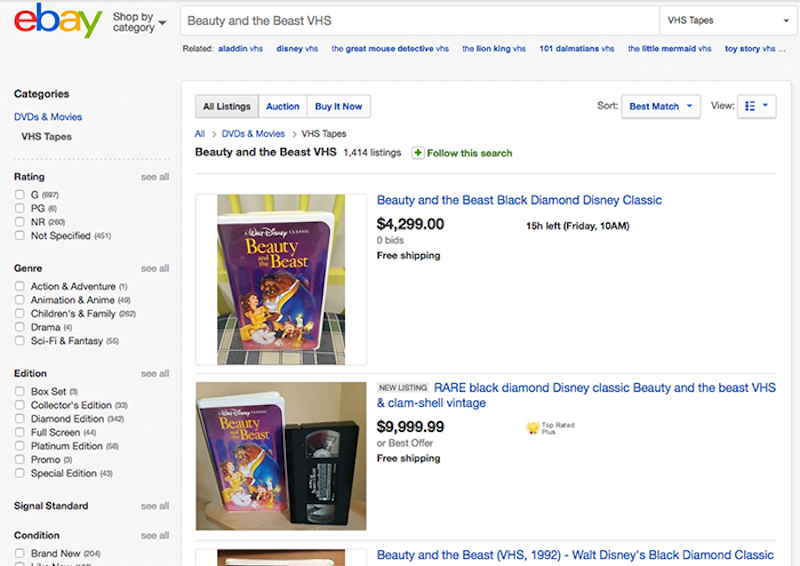 Illustration for article titled Un bulo hace que los usuarios de eBay intenten vender sus VHS de Disney por miles de dólares